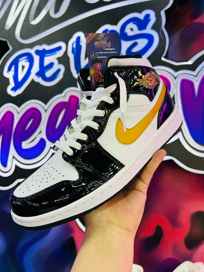 Retro 1 Black Golden Patent Leather